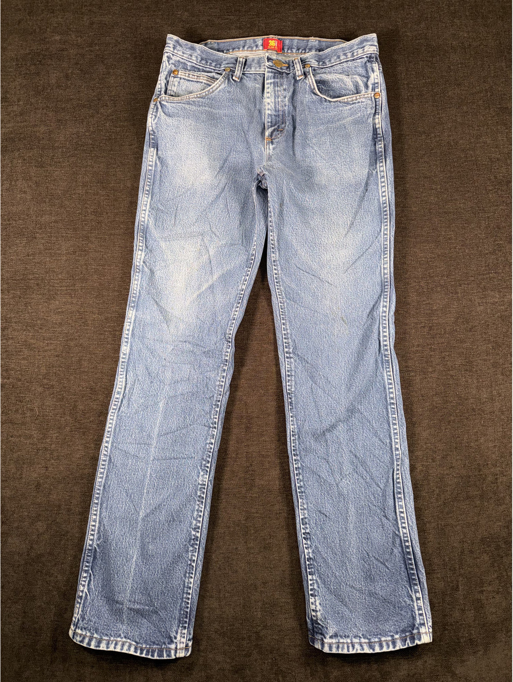 Wrangler Men's Light Blue Straight Leg Jeans Size 33x34